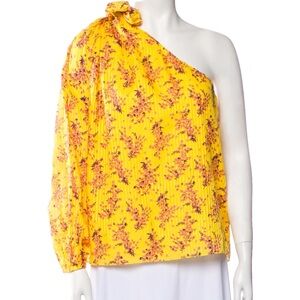 ULLA JOHNSON ENID FLORAL ONE SHOULDER BLOUSE SIZE 6 NEW WITH TAGS